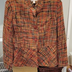 Coldwater Creek Autumn Hues Tweed Blazer